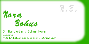 nora bohus business card